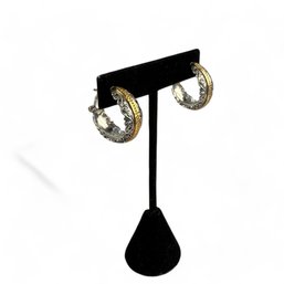 Sterling Silver Gold Vermeil Filigree Hoop Earrings