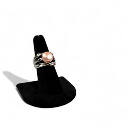 Sterling Silver And Pink Pearl Cocktail Ring