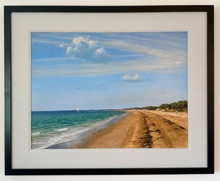 Joseph McGurl, Framed Original Oil And Sand On Panel