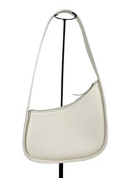 The Row Half Moon Shoulder Bag In White Leather