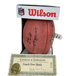 The Duke, Don Shula Signed Wilson Football With Certificate Of Authenticity