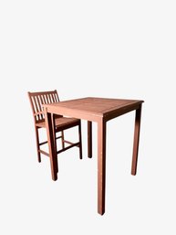 Scancom High Top Teak Outdoor Table And Arm Chair