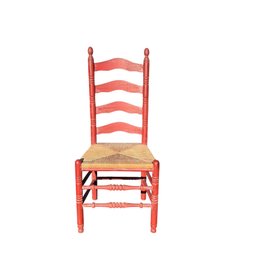 Shaker Ladderback And Rush Seat Chair In Red Stain