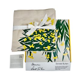 Donald Sultan 'Mimosa' Printed And Embroidered Luncheon Napkins 2 Sets Of 8