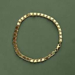 14kt Gold Heart And Link Chain Ankle Bracelet