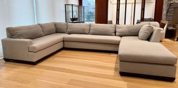 Contemporary Sectional Sofa In Grey Upholstery (3 Pieces)