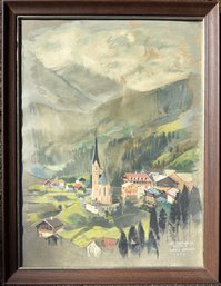 JAMES SEEMAN,(1914-1994) 'HEILIGENBLUT AUSTRIA' SERIGRAPH ON PAPER 1956