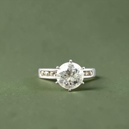 Platinum And European Cut Diamond Engagement Ring