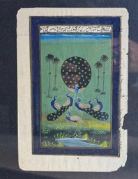FRAMED INDIAN MINIATURE GOUACHE PAINTING