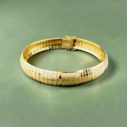 Substantial 14kt Gold Domed Omega Bracelet