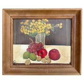 Christopher French, Still Life Oil Painting On Board, Framed