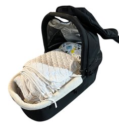 UPPA Baby Bassinet In Black And Blankets And Accessories