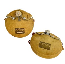 Two Vintage Palco Aluminum Canteens With Canvas Covers