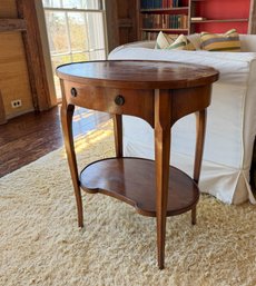 OVAL FRENCH BEDSIDE TABLE With KIDNEY-FORM SHELF