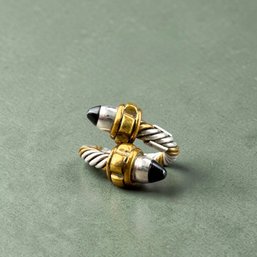 Taxco Mexico Cable Wrap Ring In Sterling Silver And Brass