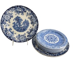 English Charles Allertons Transferware And Blue Trove Plates