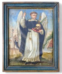 Ecclesiastical Oil On Canvas On Board Framed, St. Vincent Ferrer Of Spain