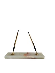 Vintage Cross Marble Pen Holder And 1/20 Gold Fill Ballpoint Pens