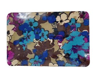 Vintage MCM Resin Tray With Floral Fabric Pattern