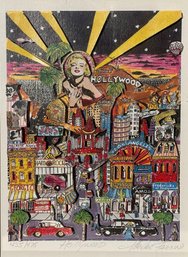 Charles Fazzino, 3D Pop Art Serigraph Titled 'Hollywood', Framed