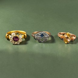 (3) Victorian 12Kt And 10Kt Gold Rings