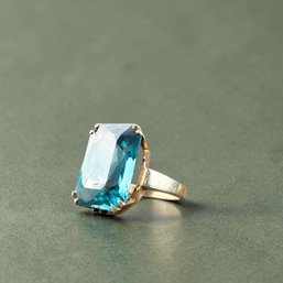 14kt Gold And Aquamarine Cocktail Ring