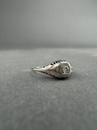 Art Deco White Gold And Diamond Engagement Ring