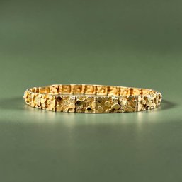 14kt Solid Gold Nugget Link Bracelet