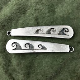 Native American PAT LOMAWAIMA Sterling Silver Water Wave Earring Components