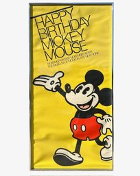 Mickey Mouse Birthday Poster C. 1978 In Frame