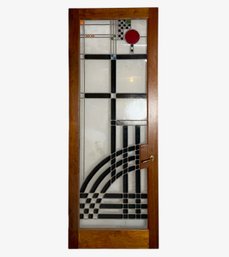 Frank Lloyd Wright Style, Stained Glass And Wood French Doors