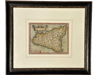 Framed Map Of Sicily As It Was In 1609