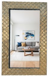 Metal Framed Free Standing Mirror Or Wall Mirror, Painted Gold