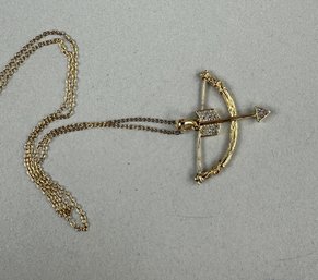 Sterling Silver And Vermeil Necklace With Bow And Arrow Pendant