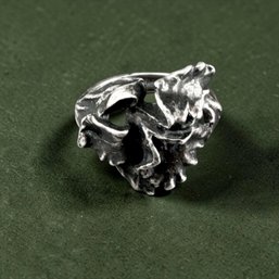 Two Sterling Silver Rings - Floral Form And Israeli Turquoise