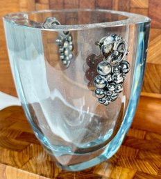 Danske C.1940 Guldsmede Handvaerk DGH Denmark Sterling And Glass Vessel