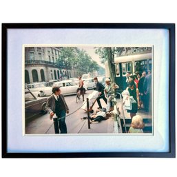 FRAMED PHOTOGRAPHIC PRINT, PARISIAN STREET SCENE