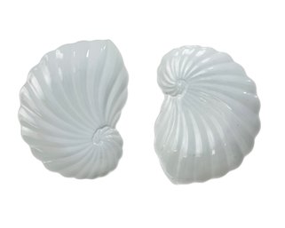 Two Japanese Porcelain Shell Appetizer Plates