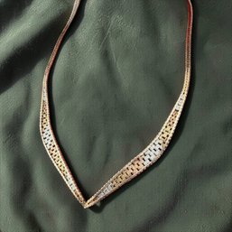 Sterling Silver Riccio Chevron Collar Necklace
