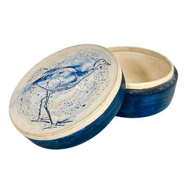 10' Hand Made Lidded Ceramic Or Stoneware Box With Bird