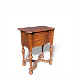 CONTINENTAL (2) DRAWER STAND With MARQUETRY INLAY