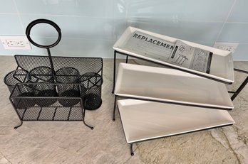 Serving Dish And Utensil Holder For Entertaining