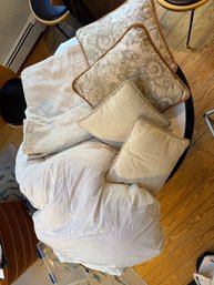 Goose Down Filled Queen Duvet With Cover And Throw Pillows