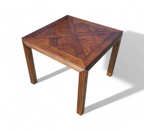 Solid Wood Side Table With Inlay Top