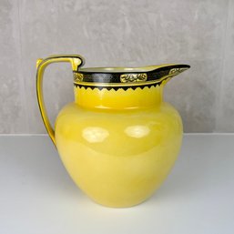 Antique Burleigh Ware Ceramic Pitcher In Yellow And Black