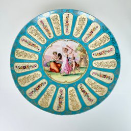 Antique Sevres Style Porcelain Plate Stamped T&V