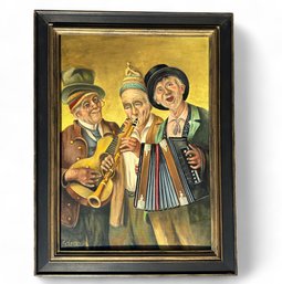 G. Locascio, Framed Original Oil On Canvas, 'The Band'