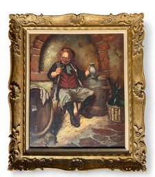 Framed Original Oil On Canvas, Conrad Hermann, Wine Maker
