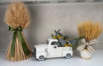 Wheat And Sunflower Wit Toy Truck Decor