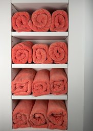 WIlliams Sonoma Chambers Cotton Terry Towels In Orange. 12 Pcs